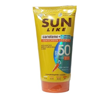 КАРОТЕН СЛЪНЦЕЗ. ЛОСИОН + SPF50 вит. А+Е 125мл туба SUN LIKE